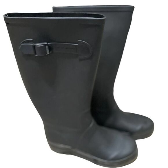 MARC JACOBS Skull Matte Black Tall Wellies Rain Boots Gumboots - Size 37 EU / 7 - Picture 8 of 10